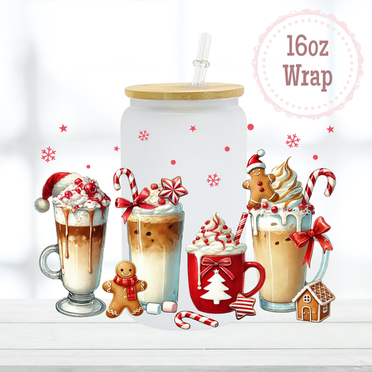 Snowman Coffee 16oz UVDTF Cup Wraps
