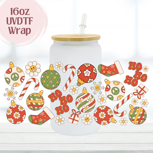 Retro Christmas 16oz UVDTF Cup Wrap