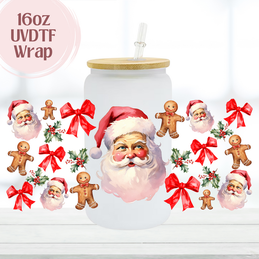 Vintage Santa 16oz UVDTF Cup Wrap