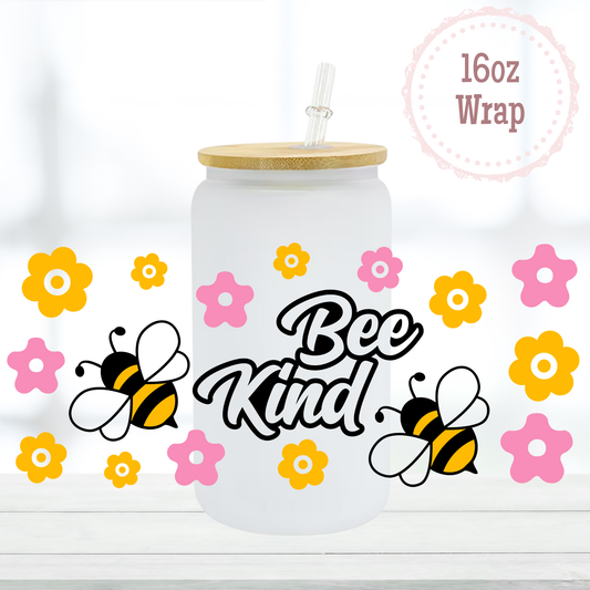 Bee Kind 16oz UVDTF Cup Wrap