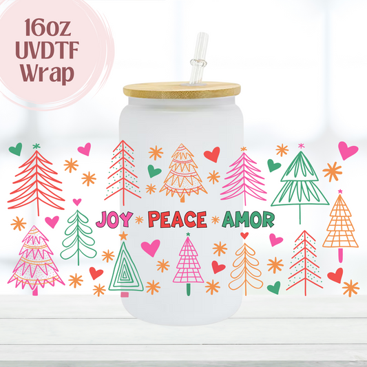 Joy Peace Amor 16oz UVDTF Cup Wrap
