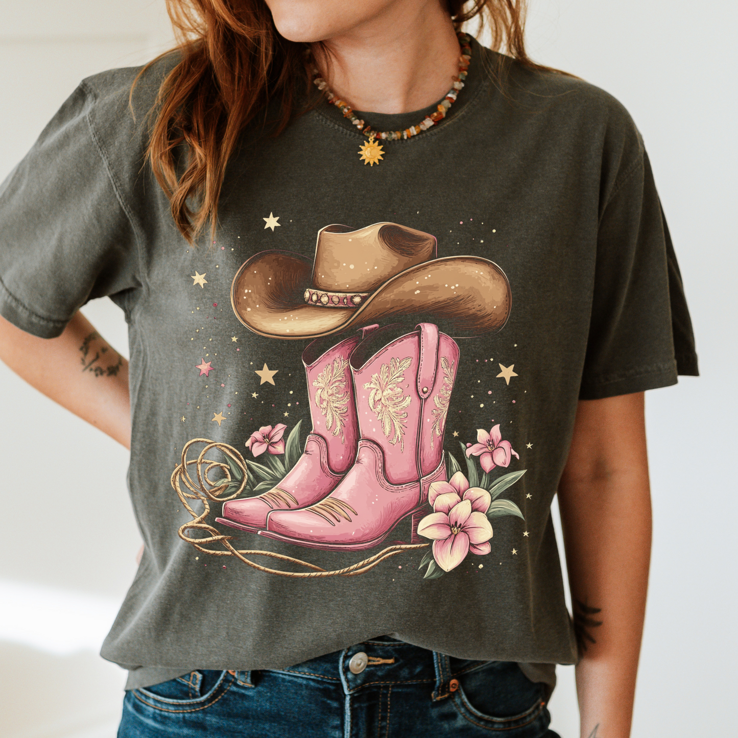 Pink Boots DTF Print