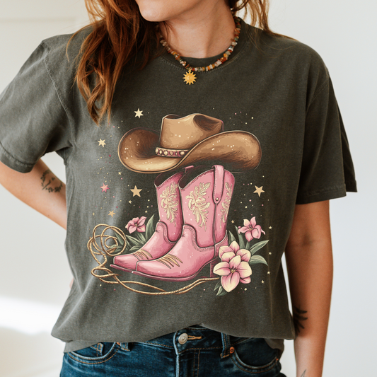 Pink Boots DTF Print