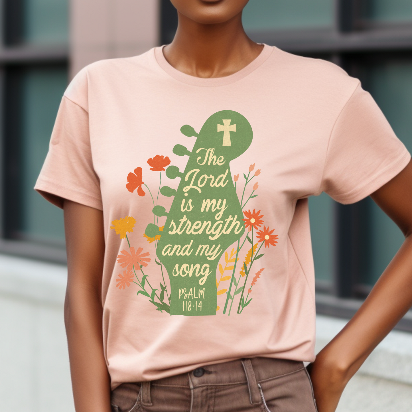 Lord is my Strength Guitar DTF Print
