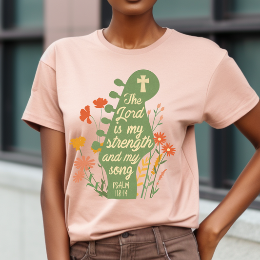 Lord is my Strength Guitar DTF Print