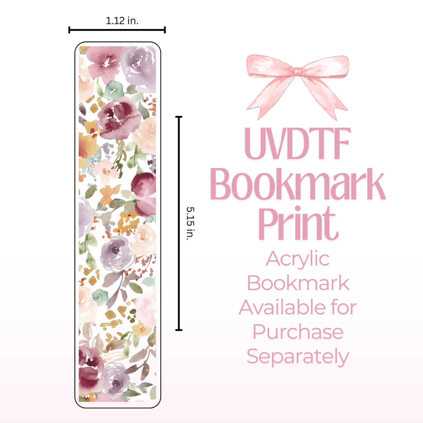 Floral Double Sided Bookmark