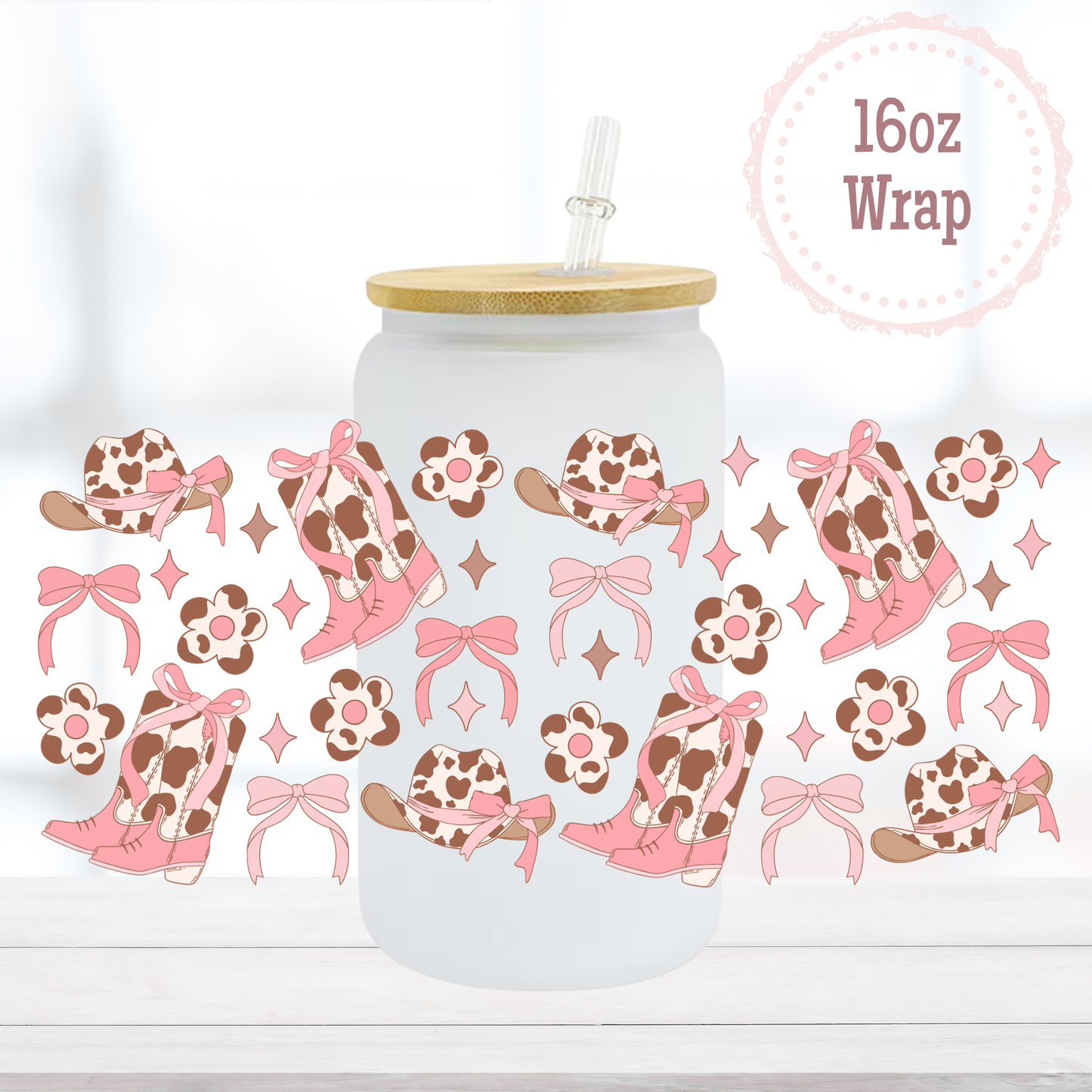 Coquette Western 16oz UVDTF Cup Wrap
