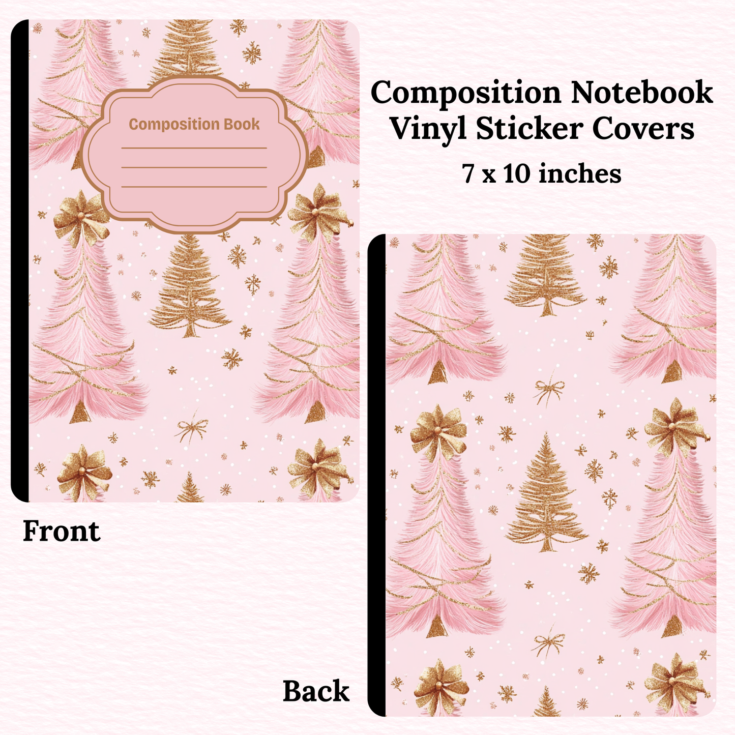 Pink & Gold Trees Composition Notebook Vinyl Cover