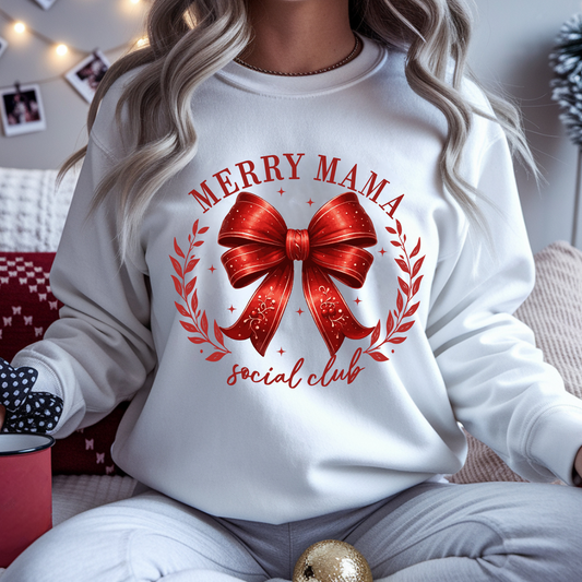 Merry Mama Bow DTF Print