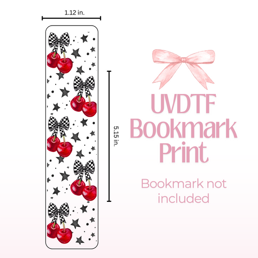 Checkered Cherries Double Sided Bookmark
