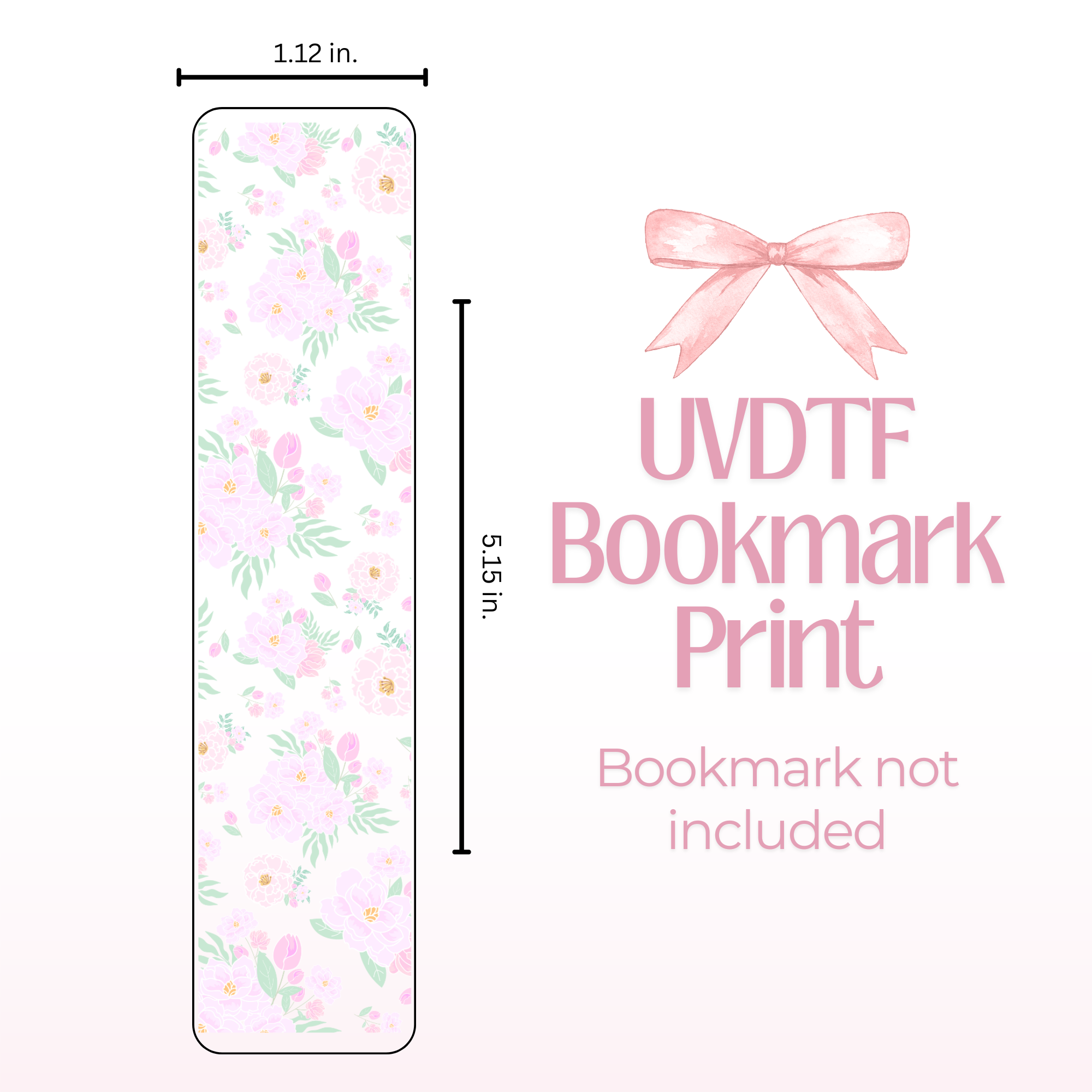 Pink Color Bookmark Pastel Pink Flowers Double Sided Bookmark – FelizVibes Shop