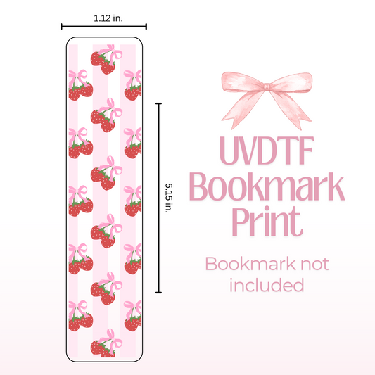 Coquette Strawberries Double Sided Bookmark