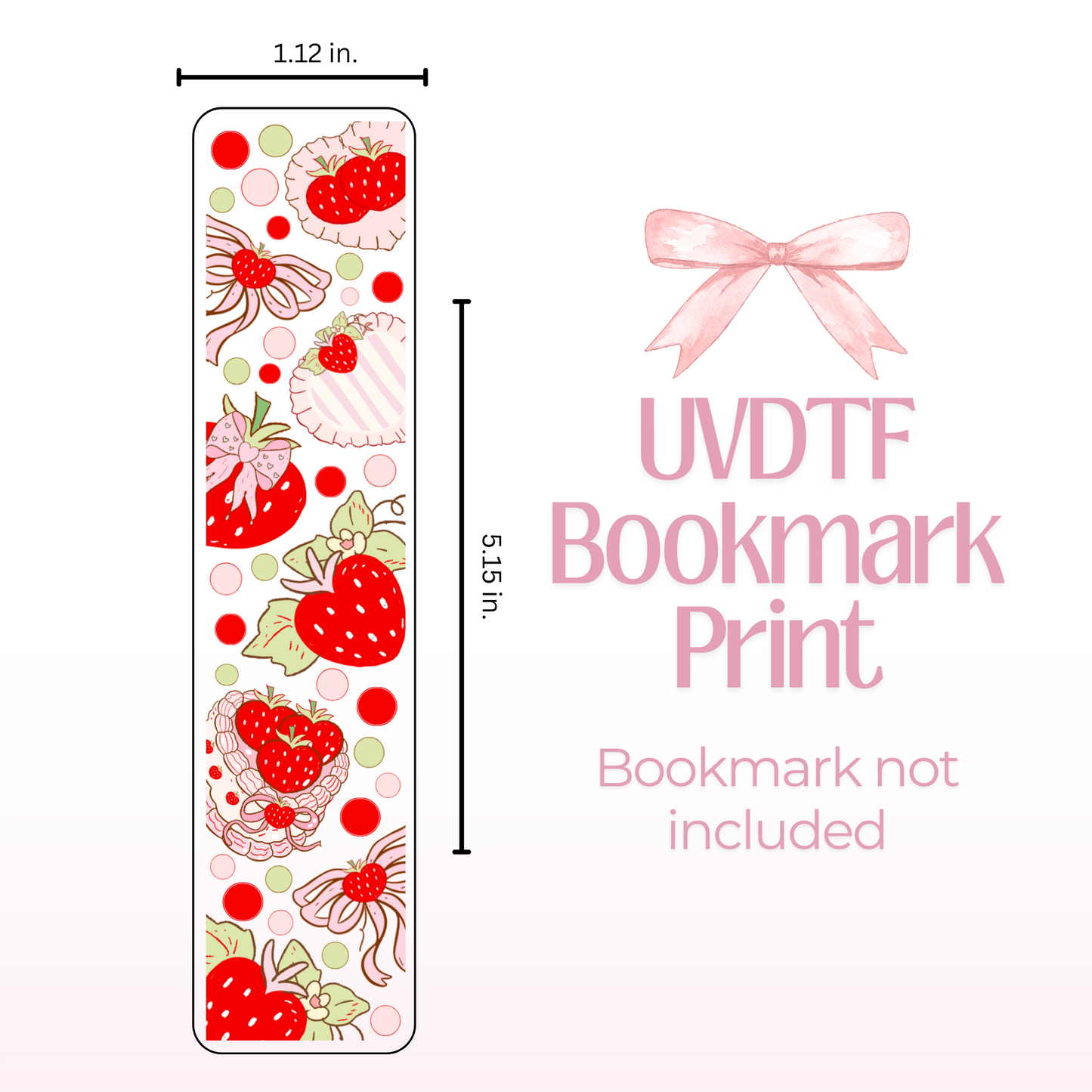 Strawberries Double Sided Bookmark