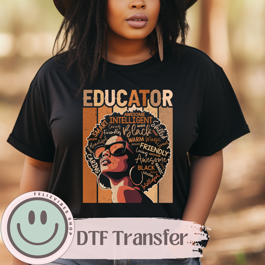 Black Educator Black History DTF Print