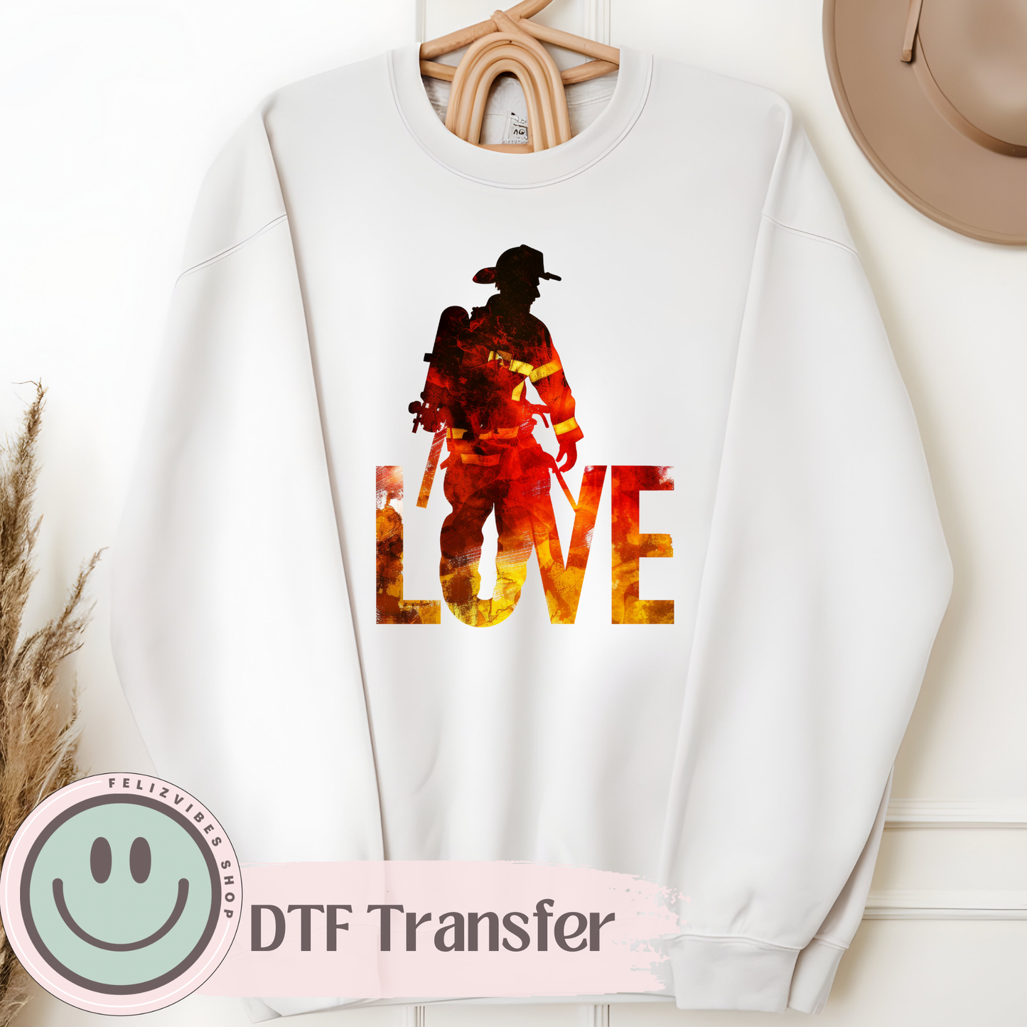 Love Firefighter DTF Print