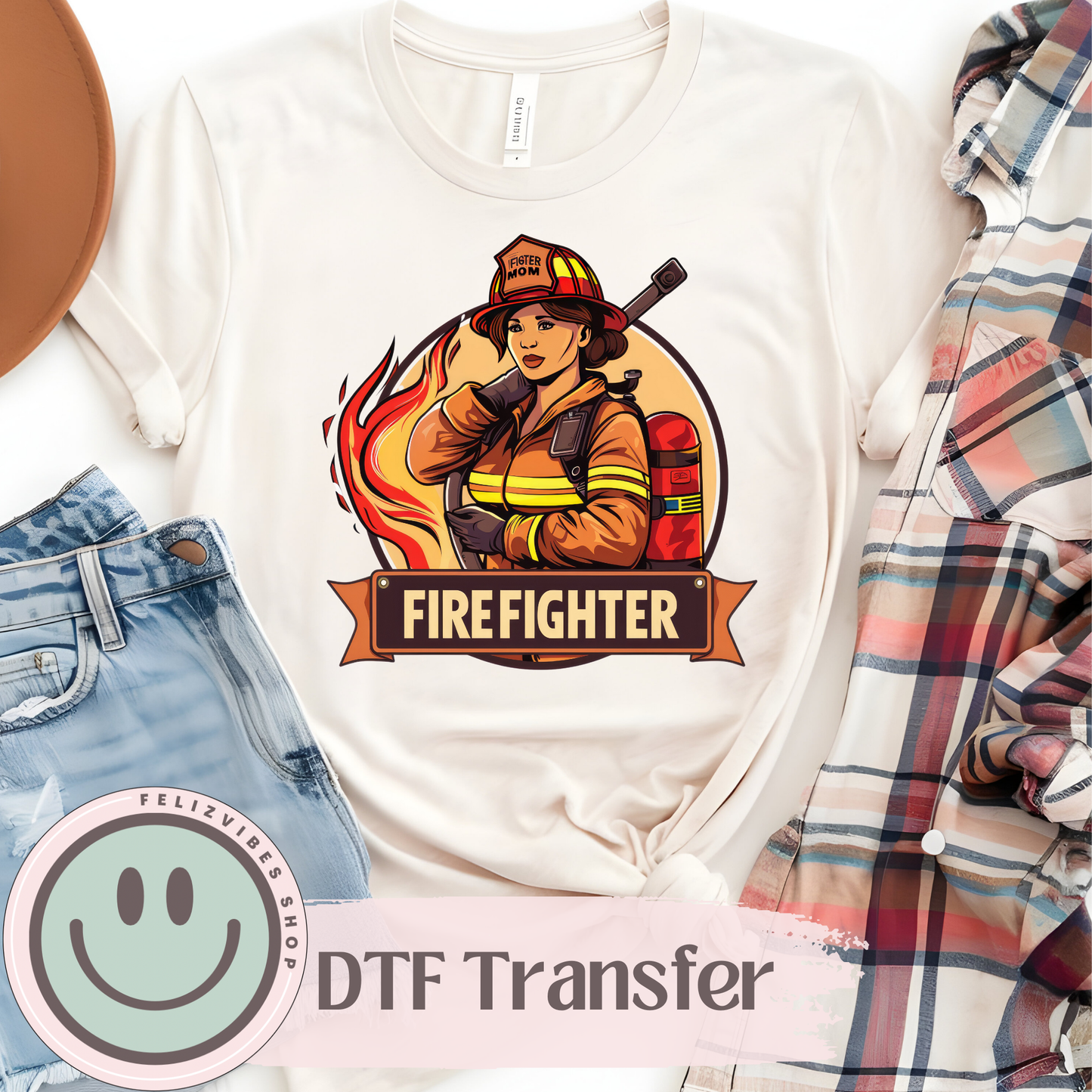 Woman Firefighter DTF Print