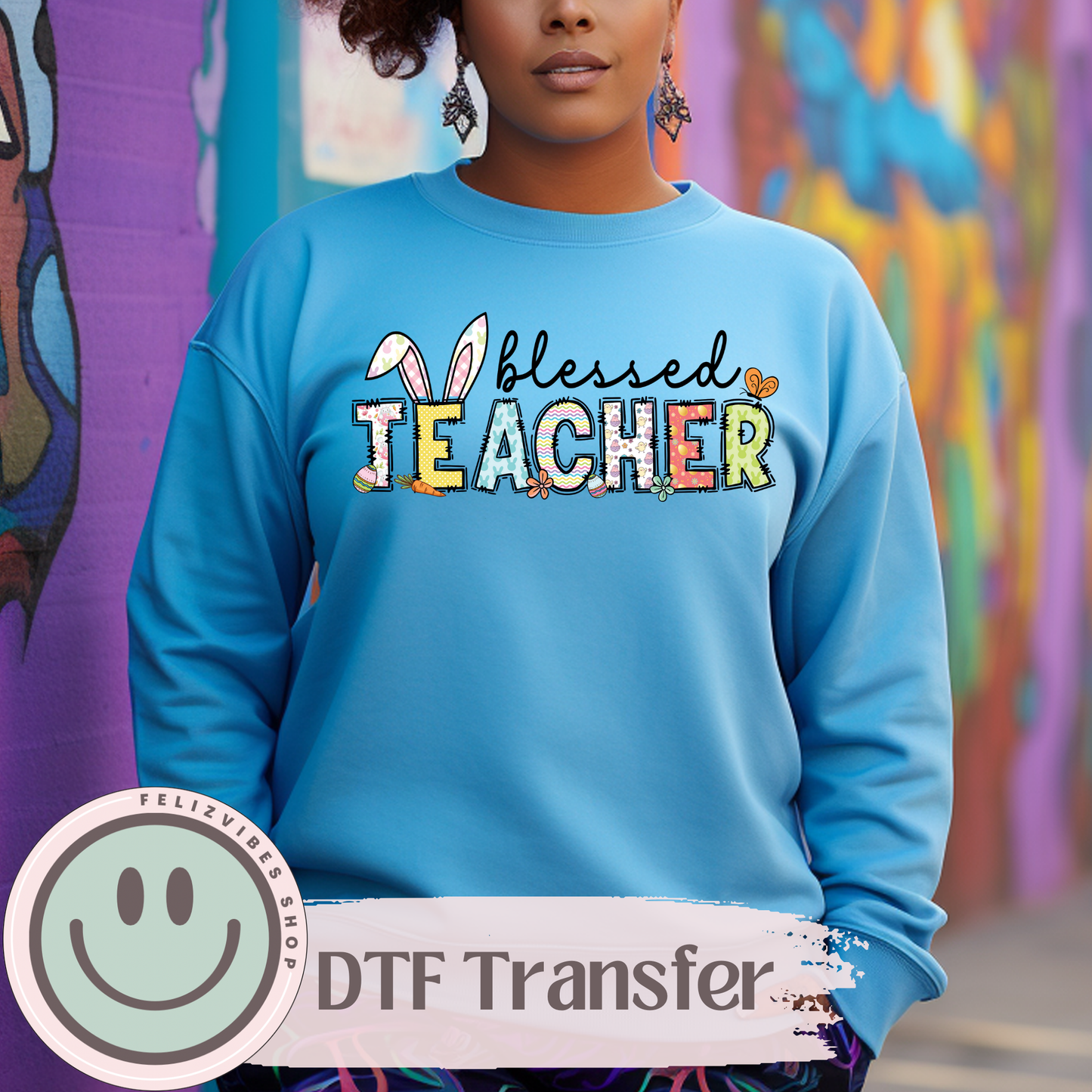 Blessed Teacher Easter DTF Print