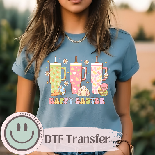 Happy Easter Tumbler DTF Print