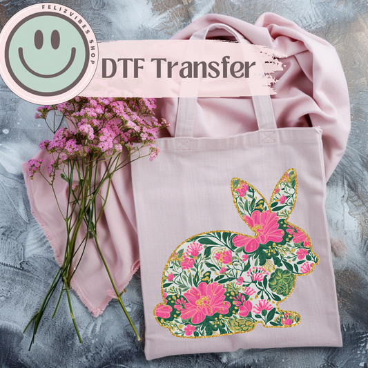 Floral Bunny DTF