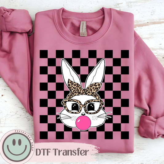 Checkered Bunny DTF