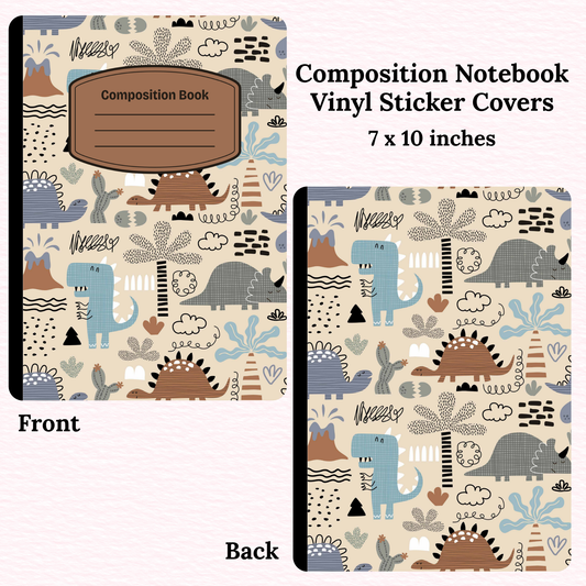 Cute Dinos Composition Notebook Vinyl Cover