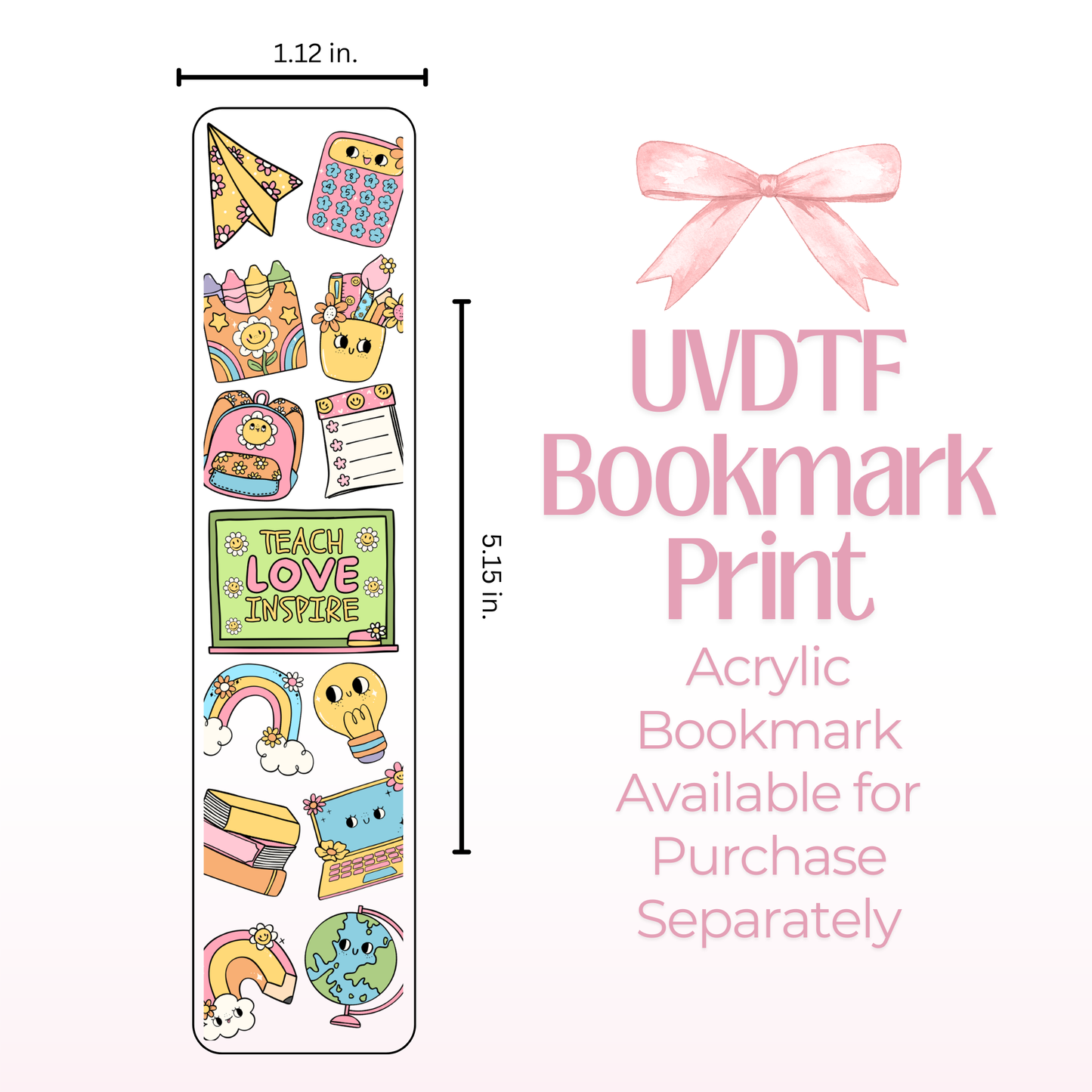Teach Love Inspire Double Sided Bookmark