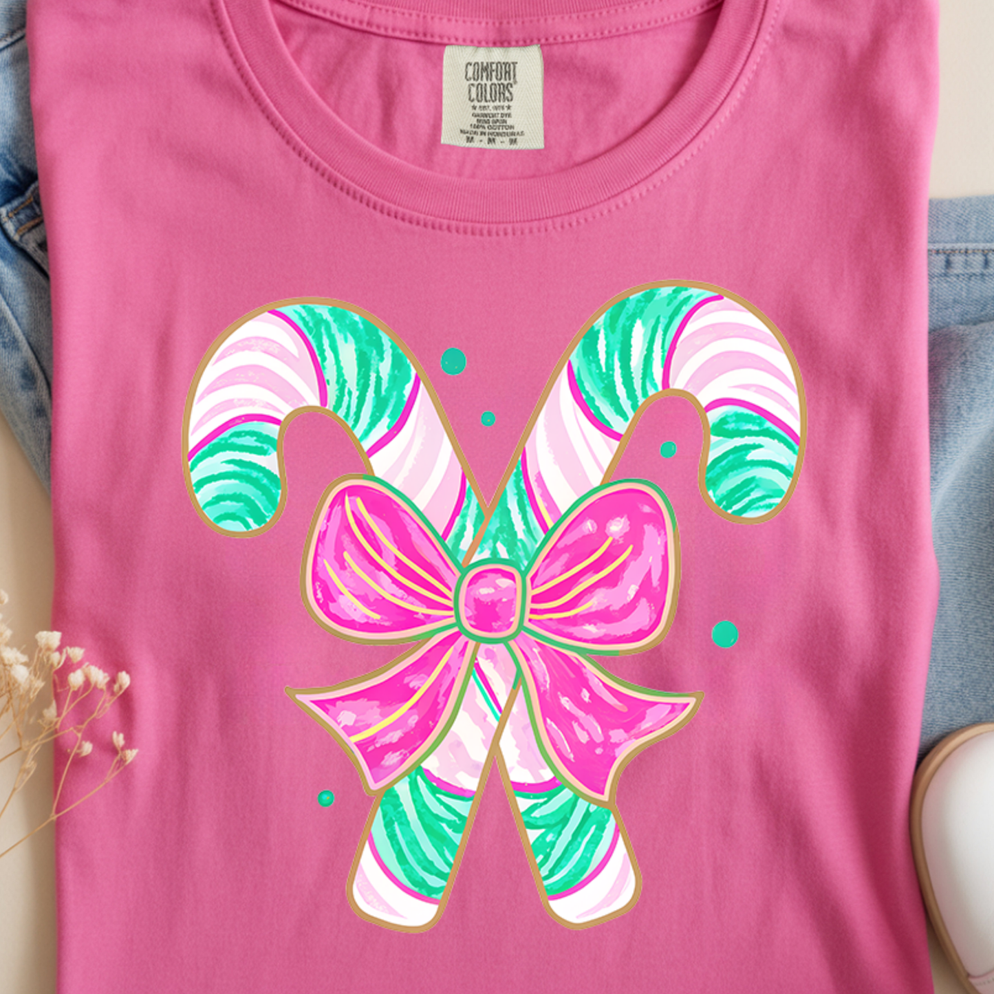 Pink Candy Canes DTF Print