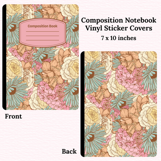 Vintage Flowers Composition Notebook Vinyl Cover