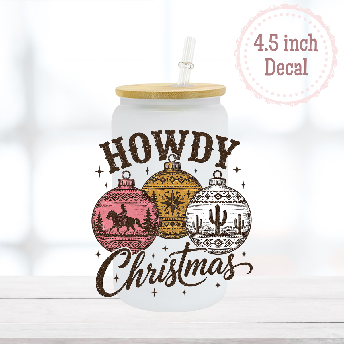 Howdy Christmas UVDTF Decal