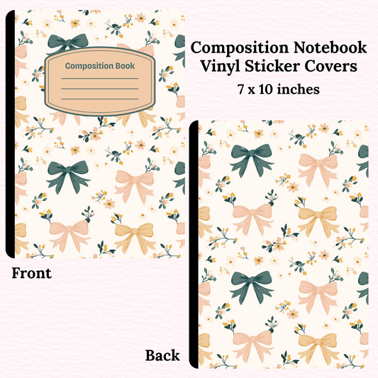 Vintage Bows Composition Notebook Vinyl Cover