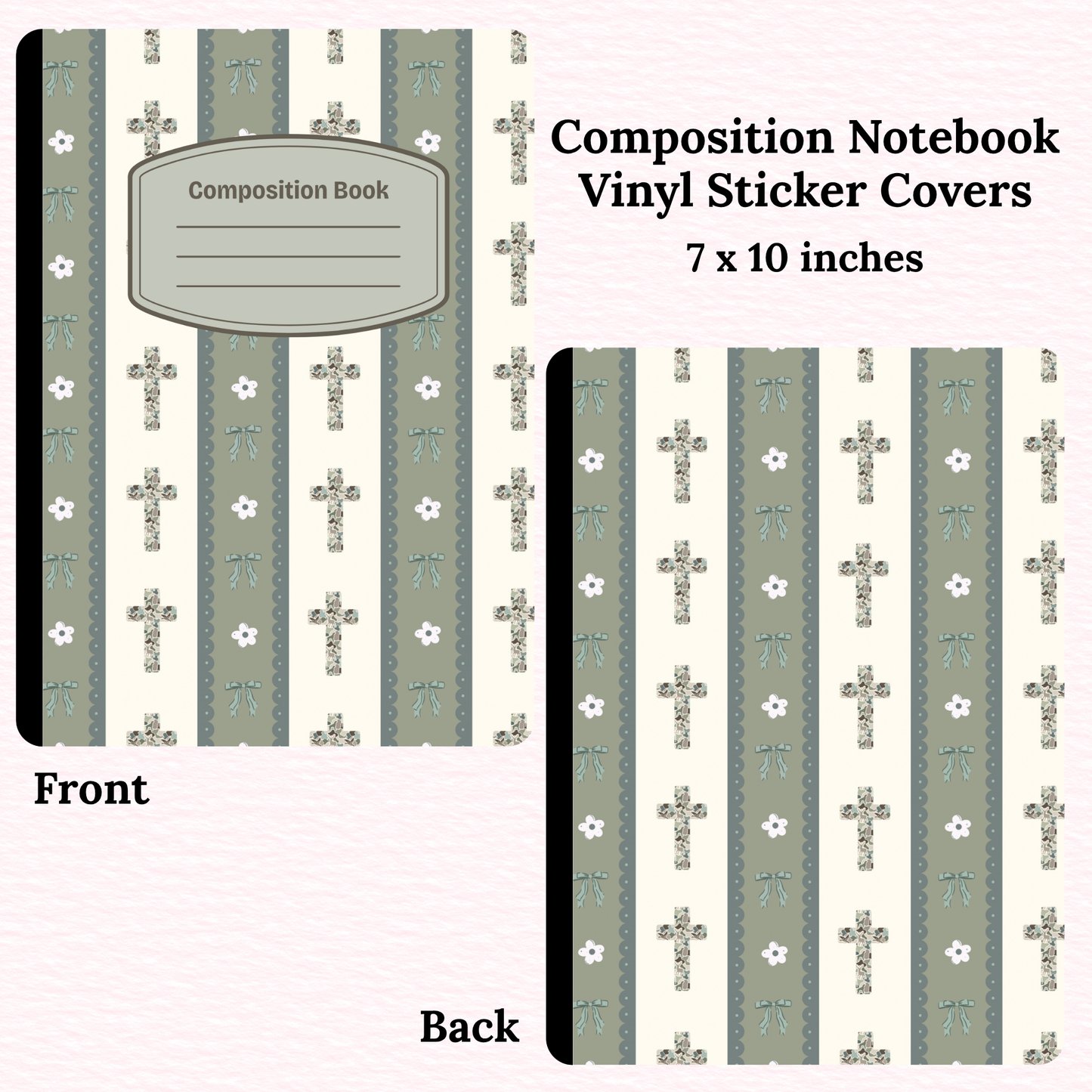 Camo Crosses Composition Notebook Vinyl Cover