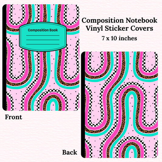 Colourful Checkered Composition Notebook Vinyl Cover