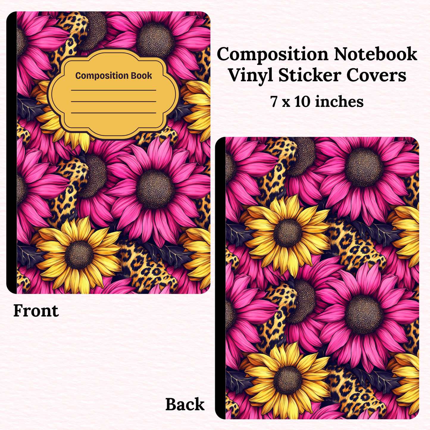Pink Sunflowers Notebook Vinyl Cover