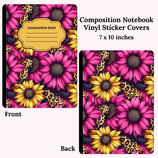 Pink Sunflowers Notebook Vinyl Cover