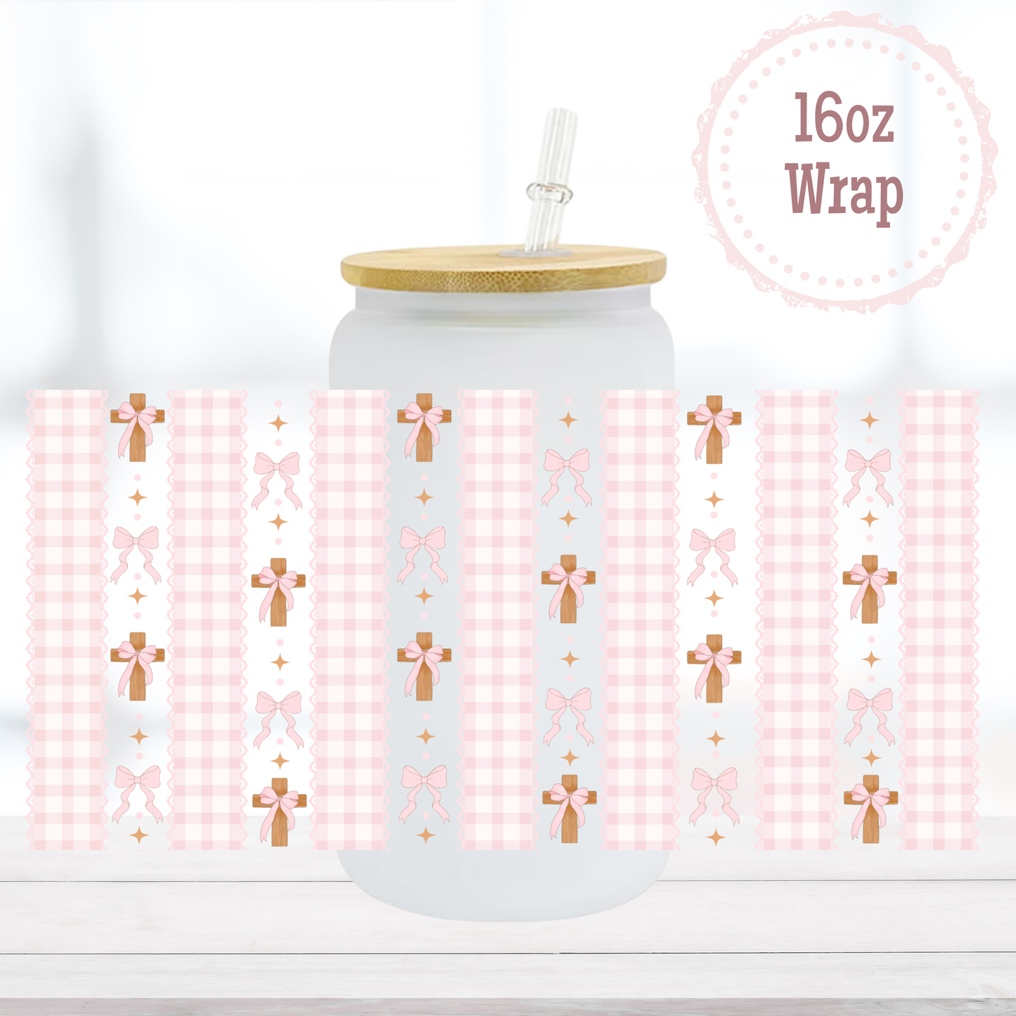 Coquette Crosses 16oz UVDTF Cup Wrap