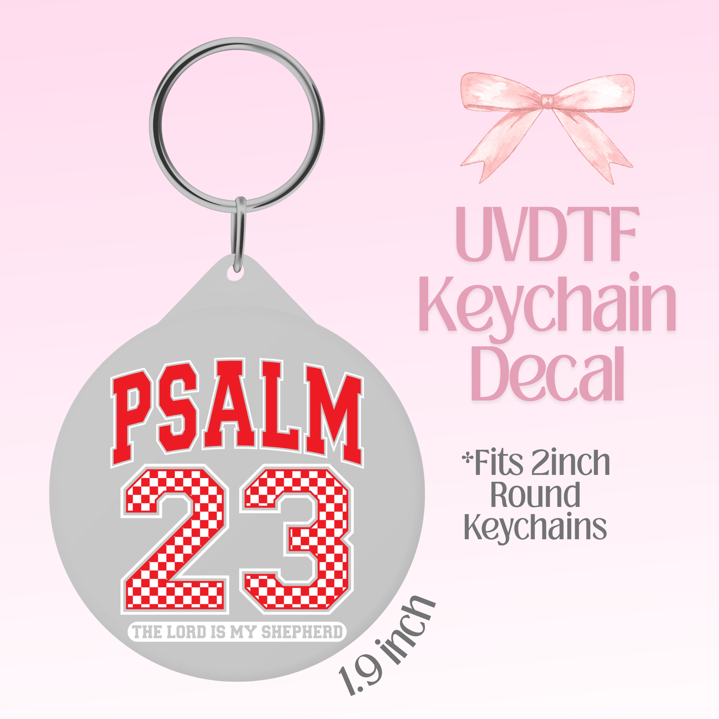 Psalm 23 Round Keychain Decal