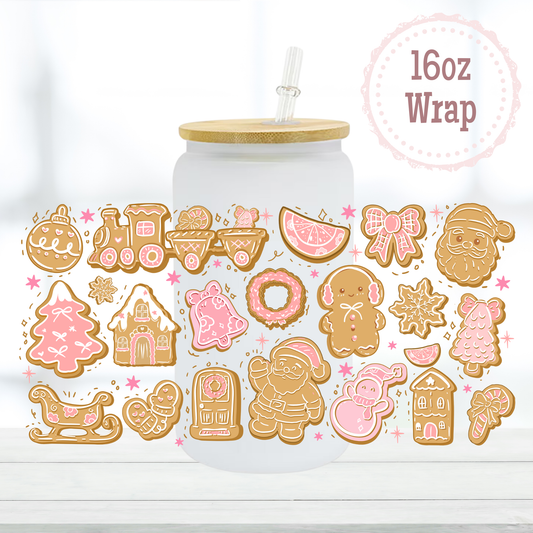 Pink Gingerbread 16oz UVDTF Cup Wrap
