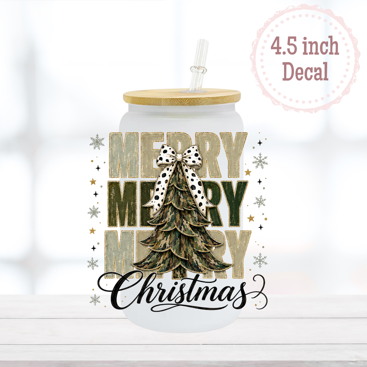 Camo Christmas UVDTF Decal