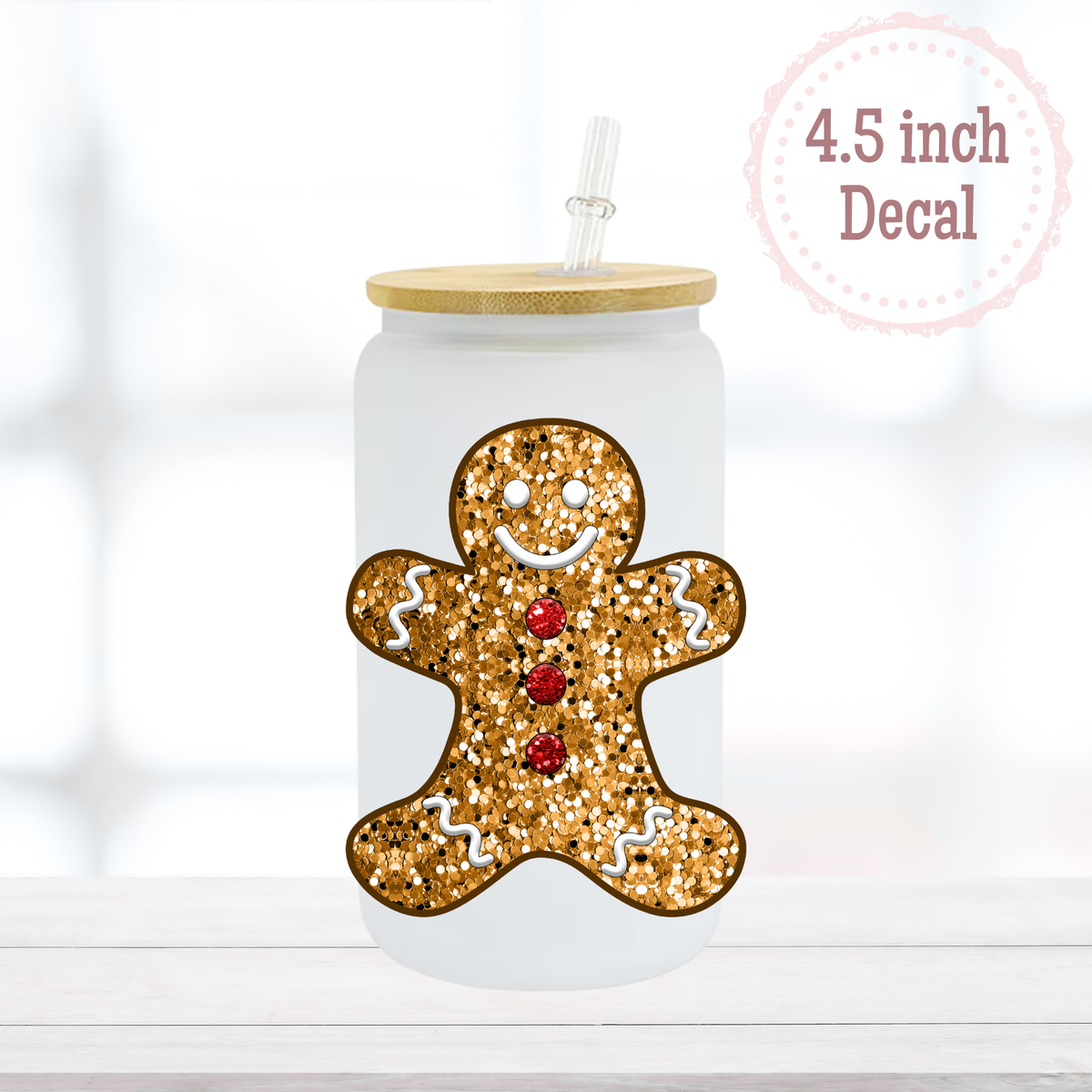 Glitter Gingerbread UVDTF Decal