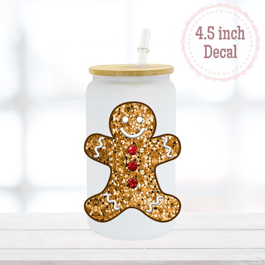 Glitter Gingerbread UVDTF Decal