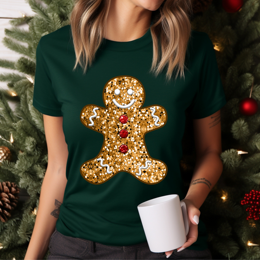 Glitter Gingerbread DTF Print