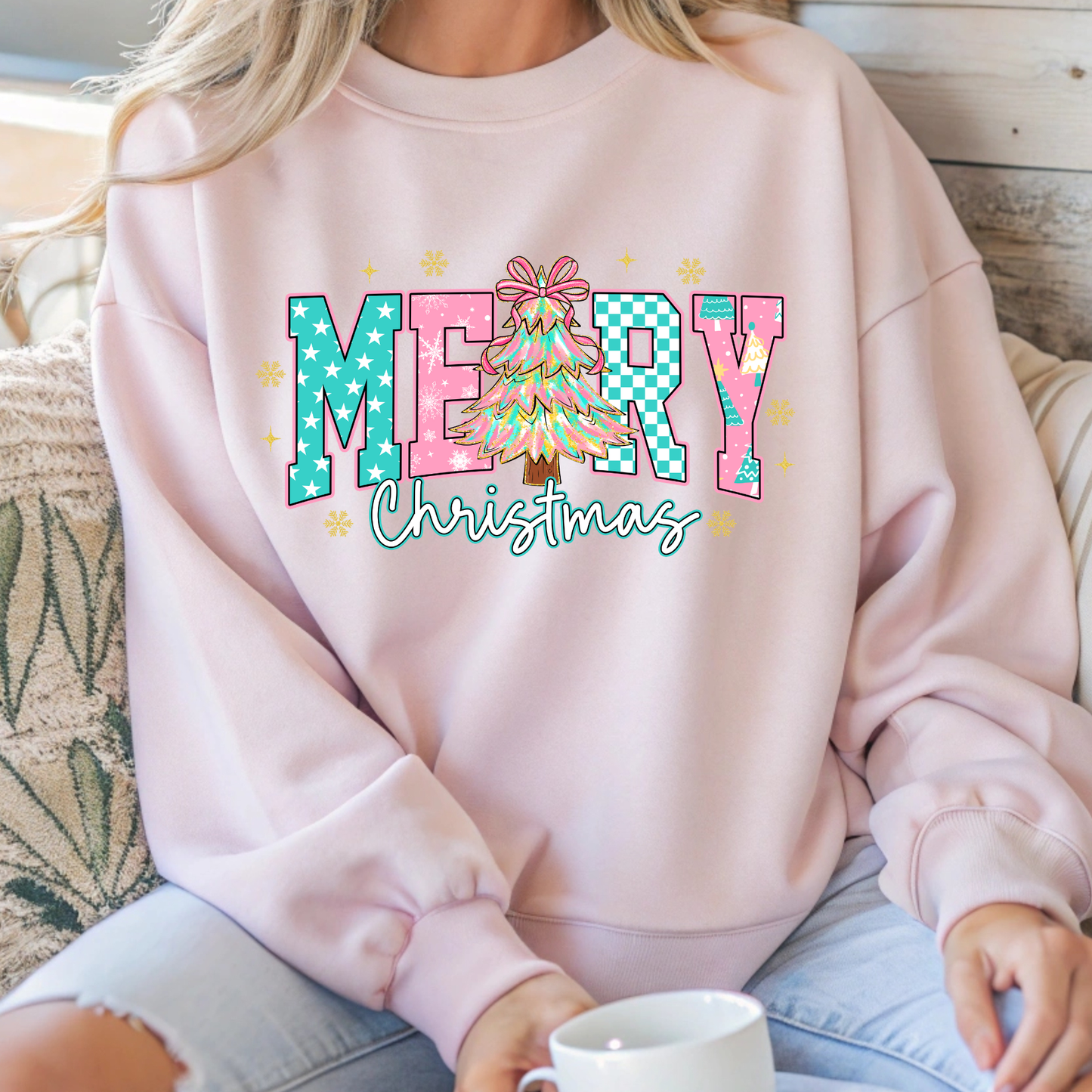 Preppy Merry Christmas DTF Print