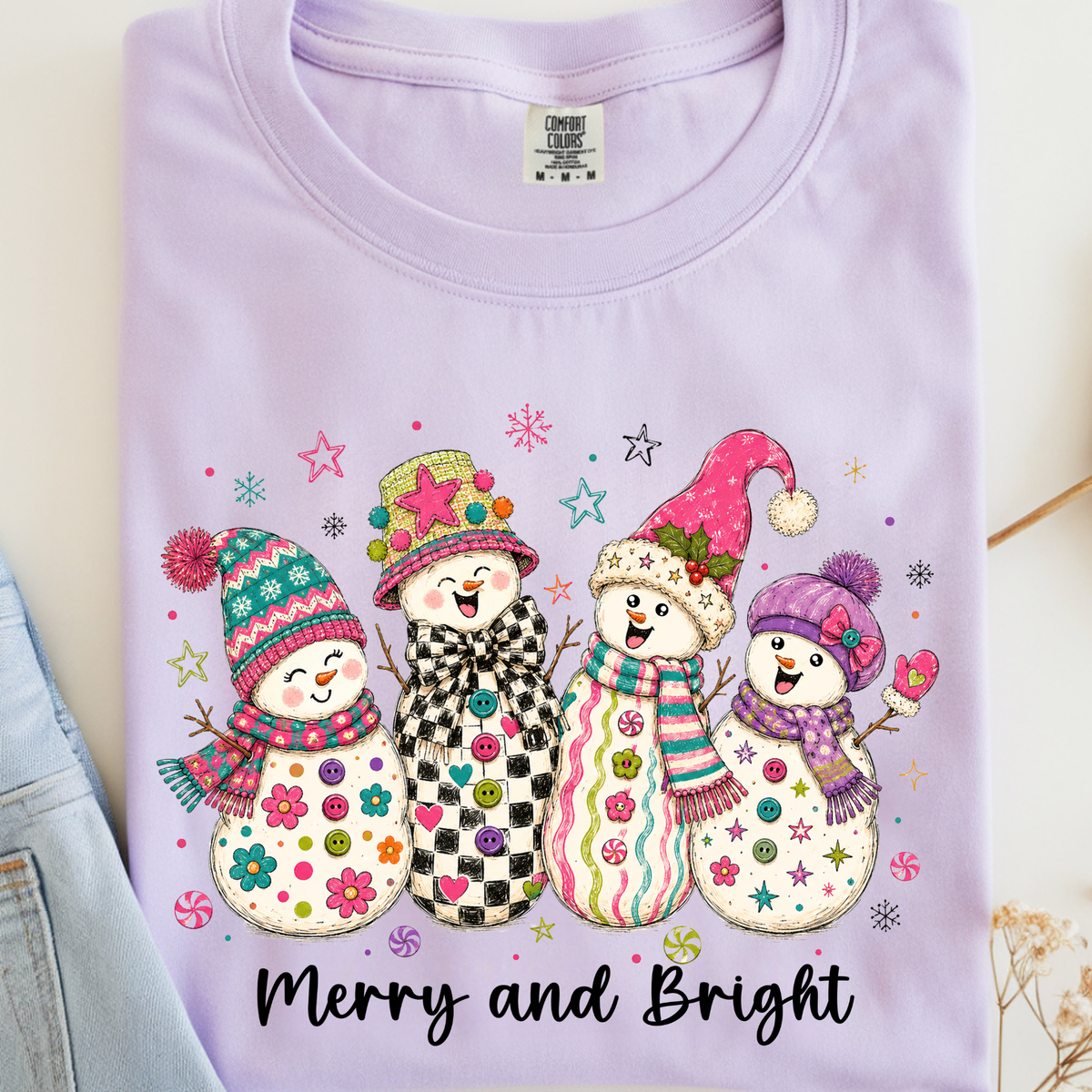Merry and Bright DTF Print