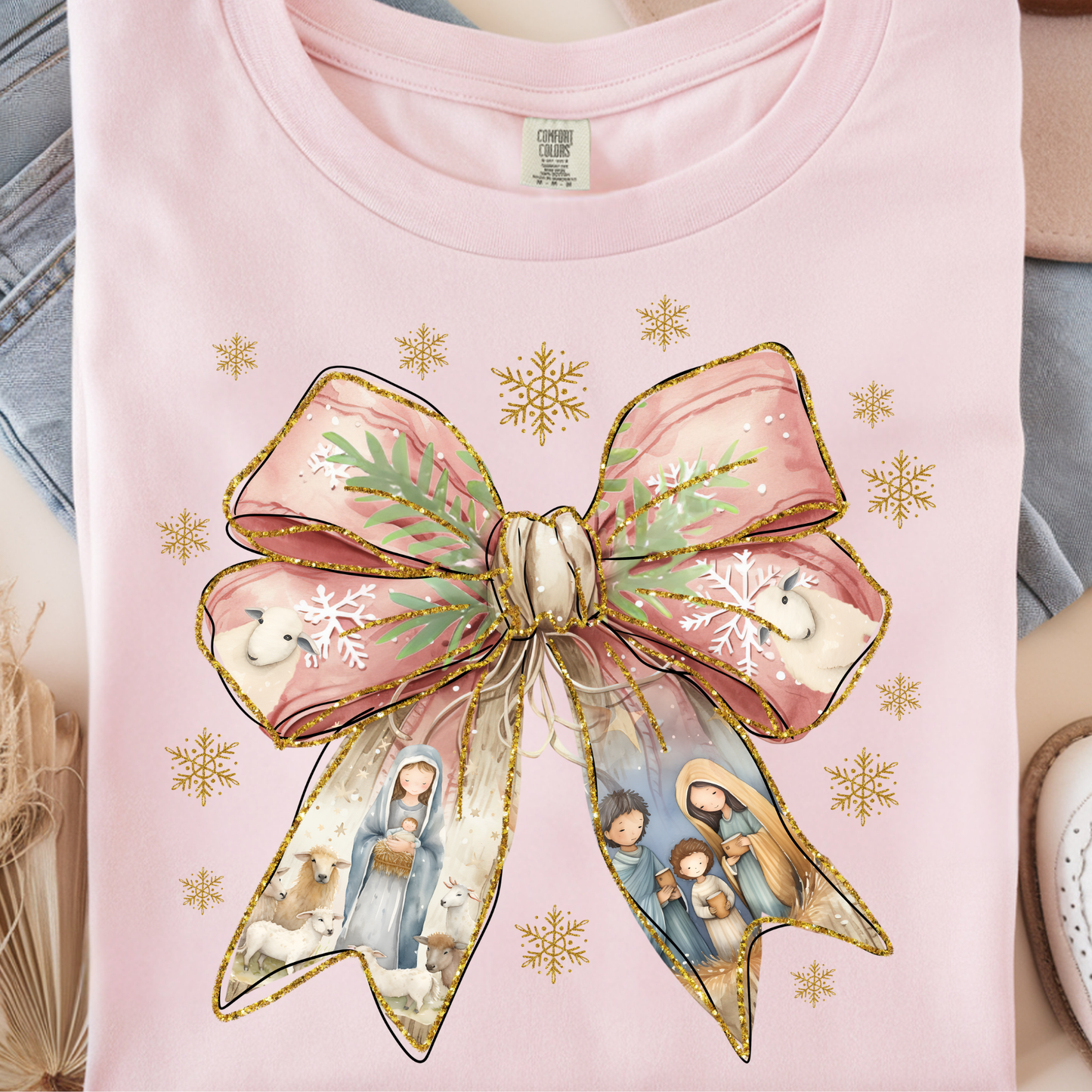 Nativity Bow DTF Print