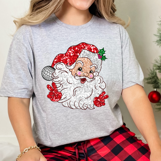 Glitter Santa DTF Print