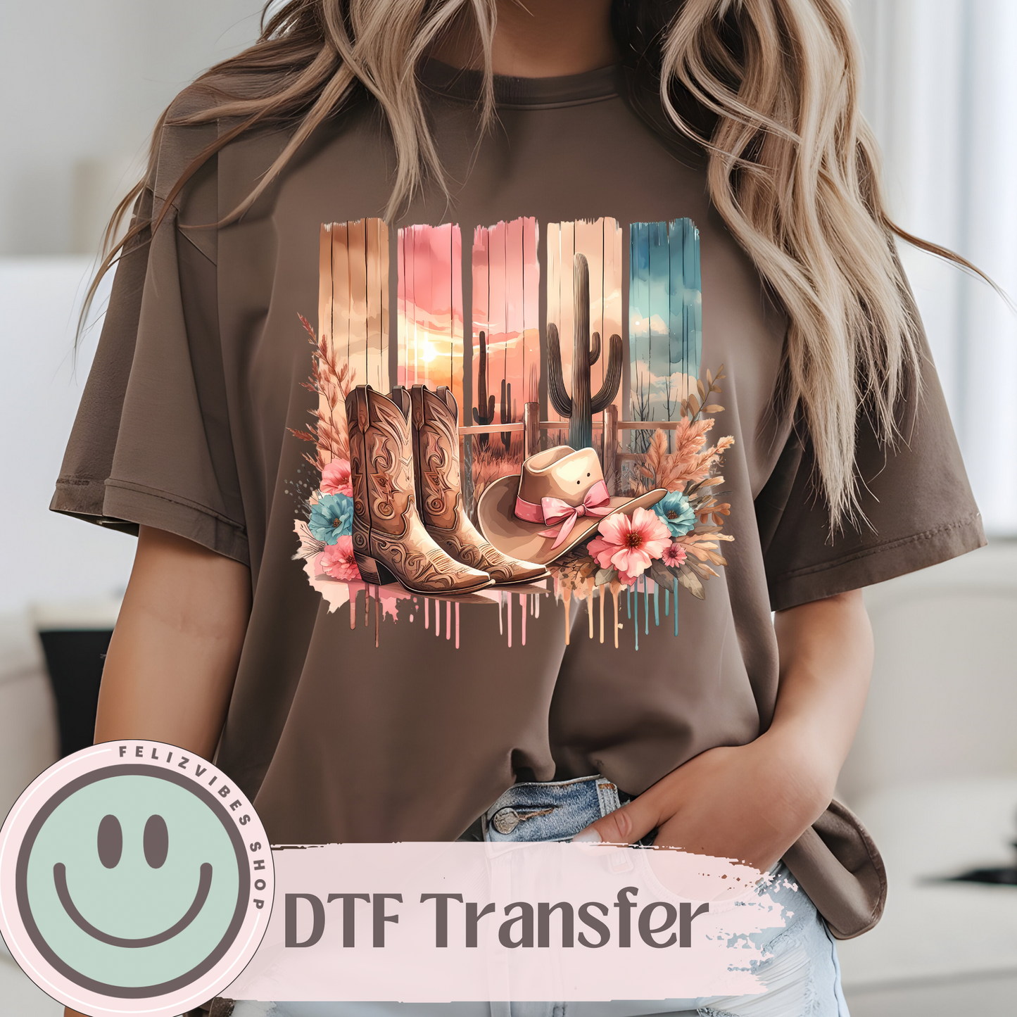 Western Brushstroke DTF Print
