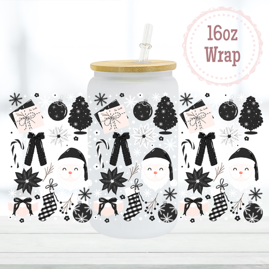 Black Christmas 16oz UVDTF Cup Wraps