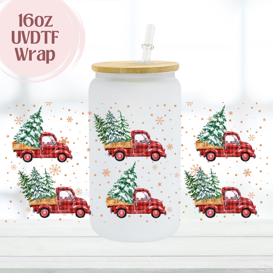 Red Truck 16oz UVDTF Cup Wrap