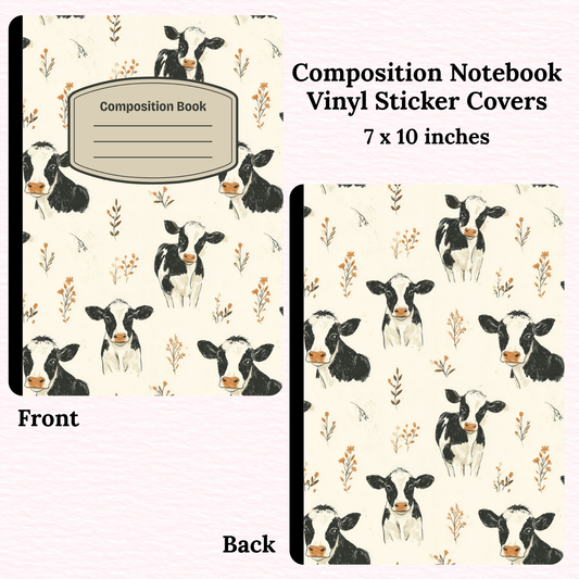 Vintage Cows Composition Notebook Vinyl Cover