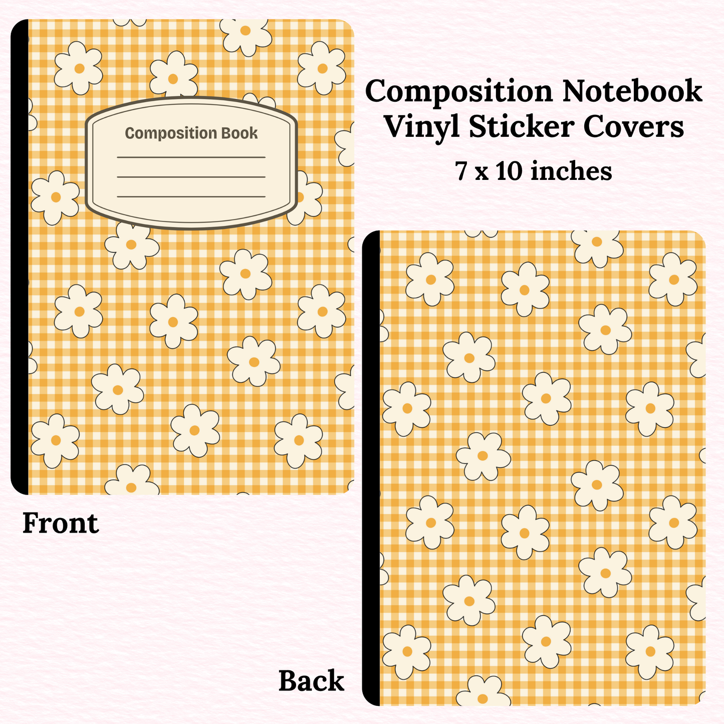 Yellow Smileys Composition Notebook Vinyl Cover